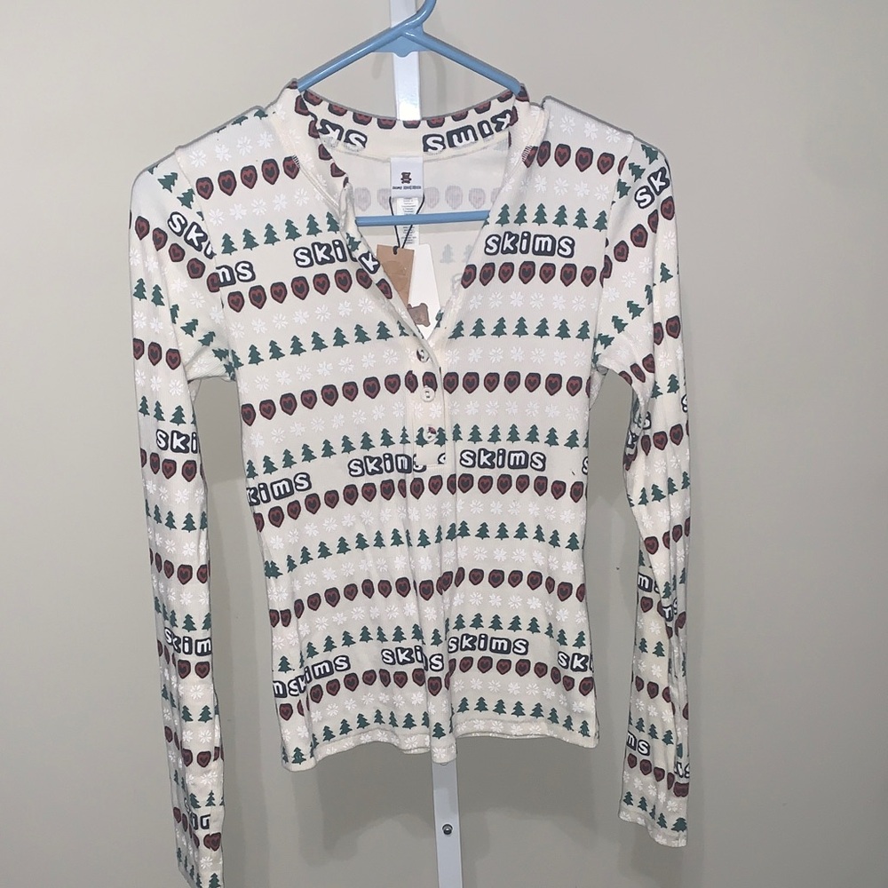 NWT SKIMS x Cactus Plant Flea Market cotton rib henley •Med